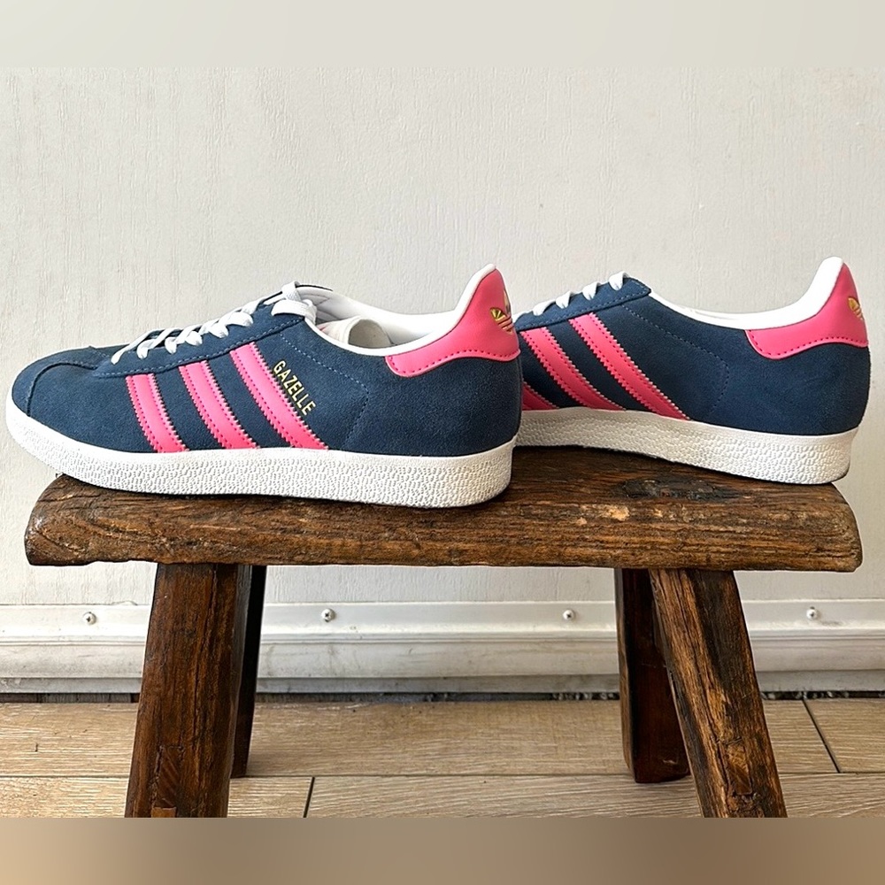 Adidas Gazelle Navy and Pink Sneakers